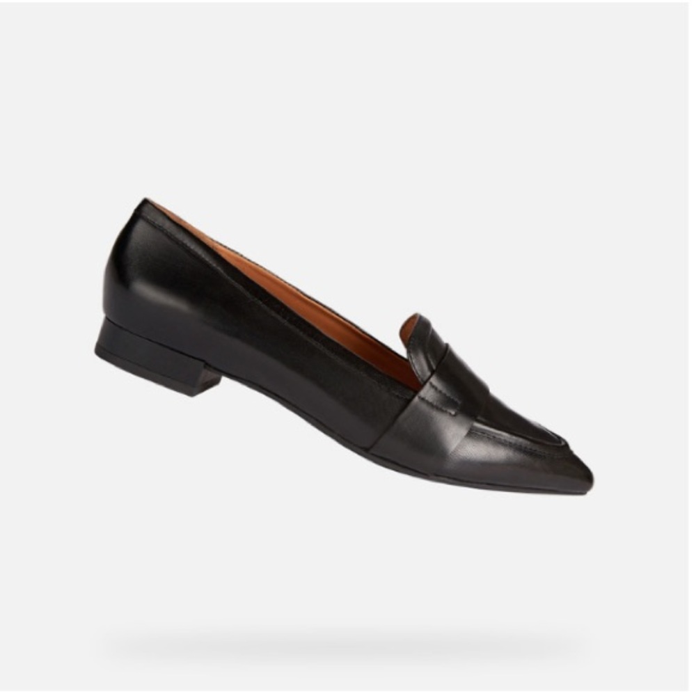 Like New Geox Respira Charyssa pointed toe black leather loafer